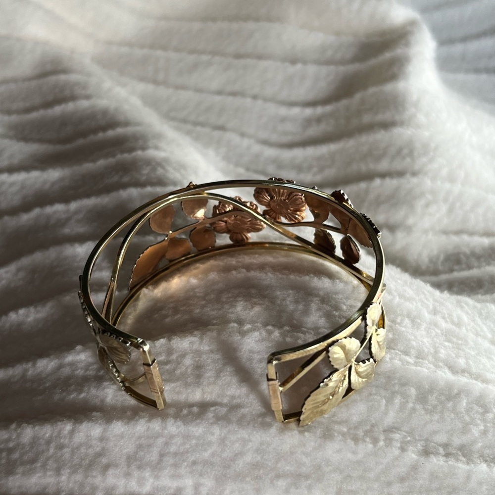 Krementz Vintage bracelet in 14kt gold overlay & rose goldtone. - Picture 4 of 13